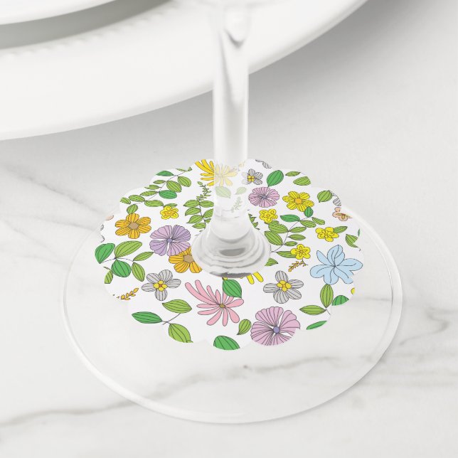 My Flower Design Wine Glass Tag (Close Up)