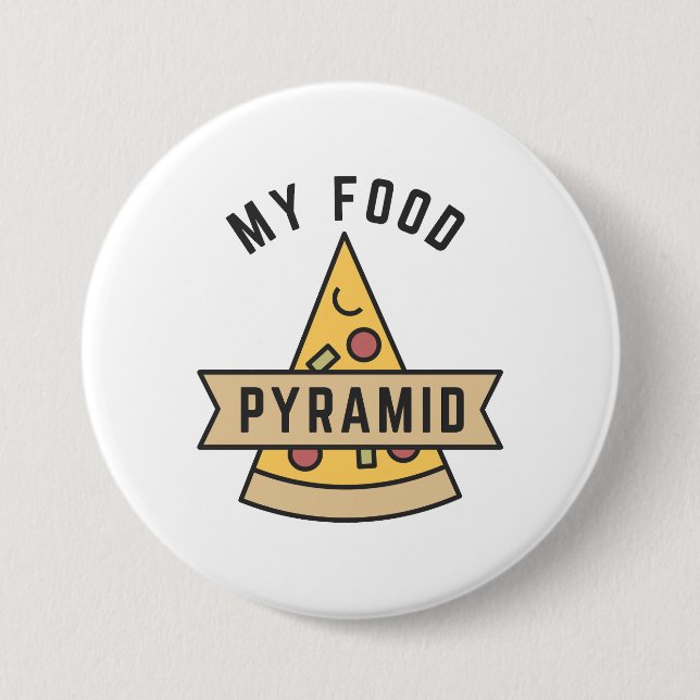 My Food Pyramid 3 Inch Round Button (Front)