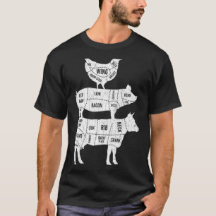 My Food Pyramid Cute Cows Animal Graphic T-Shirt