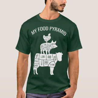 My Food Pyramid Funny Carnivore Cow Pig Chicken  T-Shirt