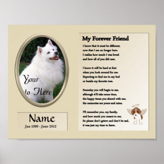 My Forever Friend Dog Memorial - Pet - Beige Poster