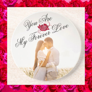 My Forever Love Red Rose Elegant Decor Sandstone Coaster