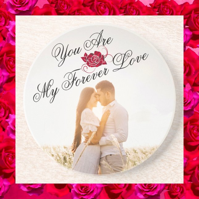 My Forever Love Red Rose Elegant Decor Sandstone  Coaster (Creator Uploaded)