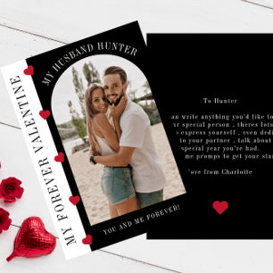 My forever Valentine husband modern stylish photo Holiday Card