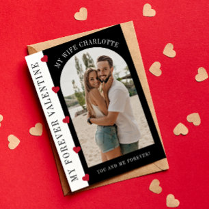 My forever Valentine modern stylish photo Holiday Card