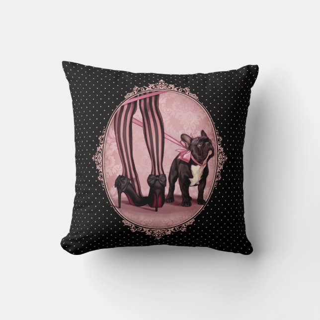 My French Bulldog Throw Pillow (Front)