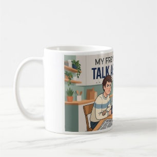 My Frenchie And I Talk About You Funny Dog Mom Gif Coffee Mug