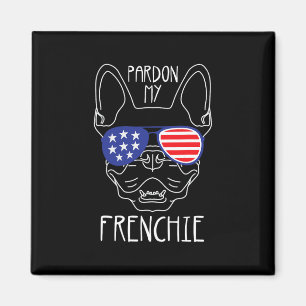My Frenchie - Fun French Bulldog Usa Flag  Magnet