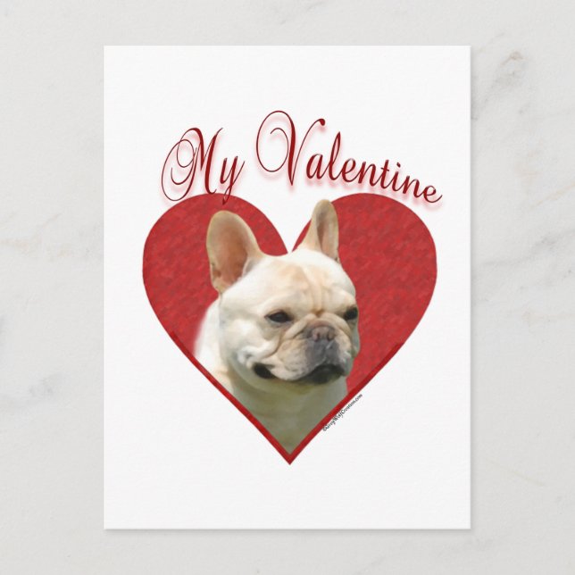 My Frenchie Valentine Holiday Postcard (Front)