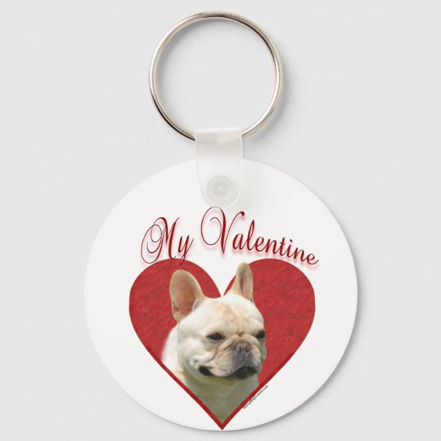 My Frenchie Valentine Keychain (Front)