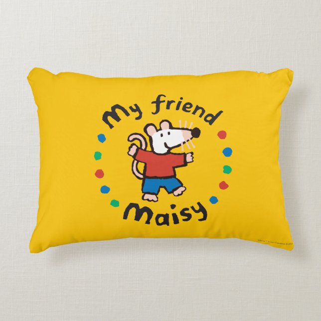 My Friend Maisy Colourful Circle Design Accent Pillow (Front)