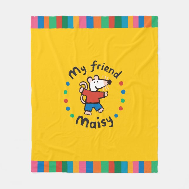 My Friend Maisy Colourful Circle Design Fleece Blanket (Front)