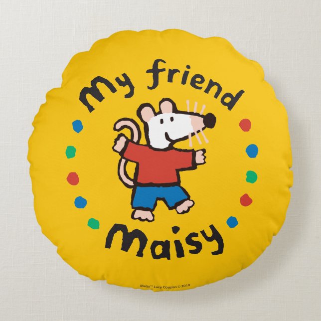 My Friend Maisy Colourful Circle Design Round Pillow (Front)