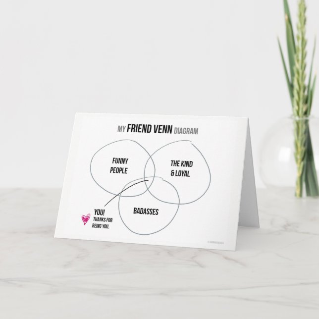 My Friend Venn Diagram Thank You Card (Front)