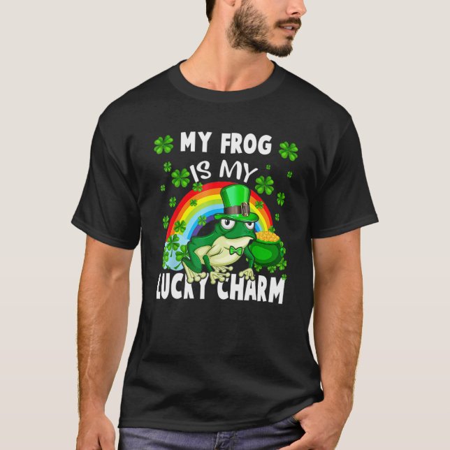 My Frog Is My Lucky Charm Happy St Patricks Day T-Shirt (Front)