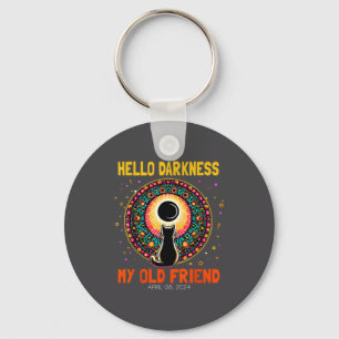 My Funny Hello Darkness Old Friend Cat Keychain