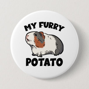 My furry potato guinea pig 3 inch round button