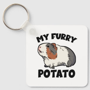 My furry potato guinea pig keychain