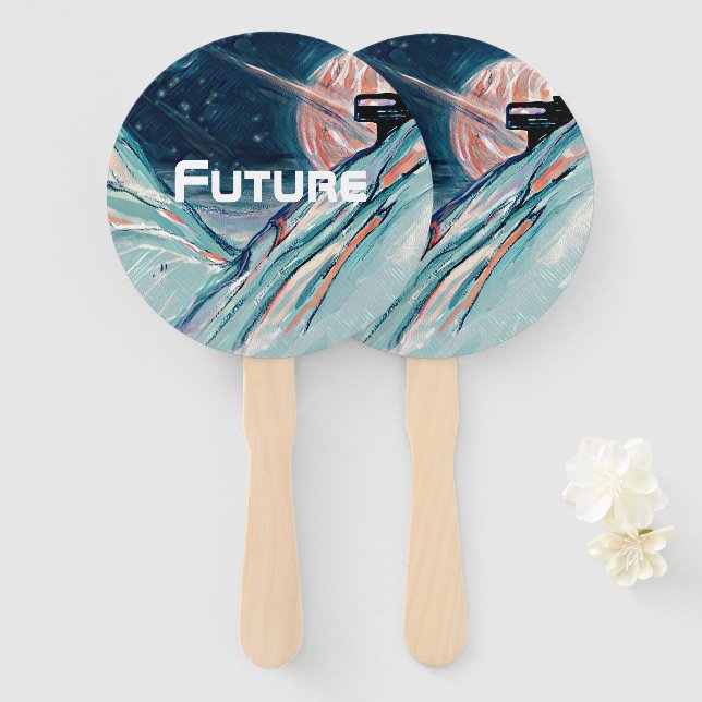 My Future Home in Space Hand Fan (Front and Back)
