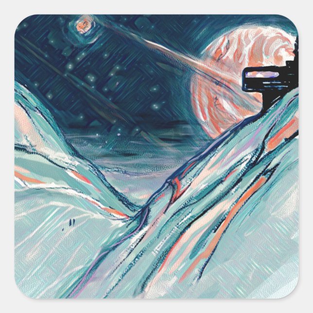 My Future Home in Space Square Sticker (Front)