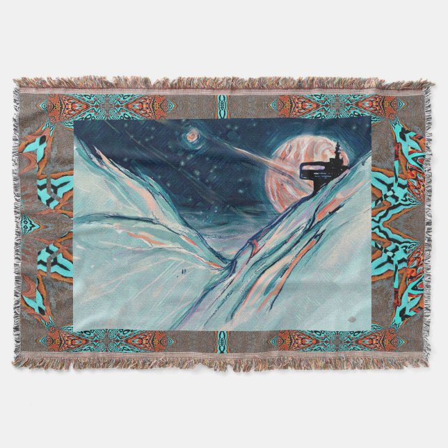 My Future Home in Space Throw Blanket (Front)