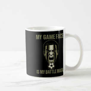 My Game Face Is My Byttle Mask Soccer Fan Camo Gra Coffee Mug