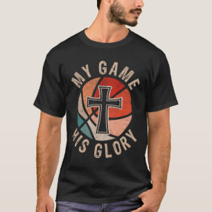 My Game His Glory Sketll Faith Cross T-Shirt