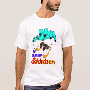 My Gaming Addiction, Gamer Typography T-Shirt