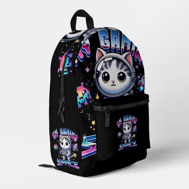 MY GAMING SPACE - KAWAII SPACE CAT PRINTED BACKPACK (Back Corner Left)