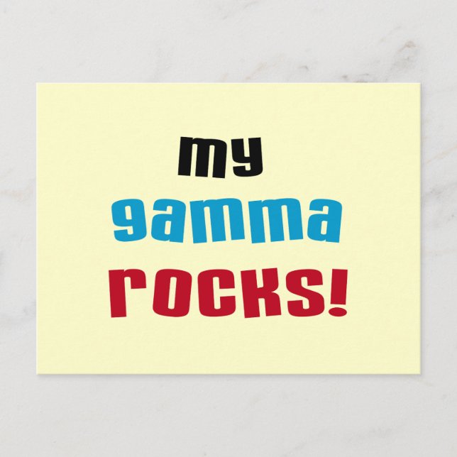 My Gamma Rocks T-shirts and Gifts Postcard (Front)