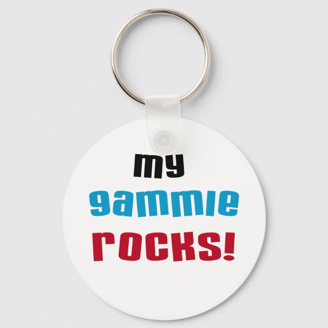 My Gammie Rocks T shirts and Gifts Keychain (Front)
