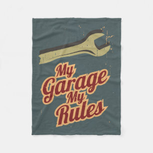 My Garage My Rules Fleece Blanket