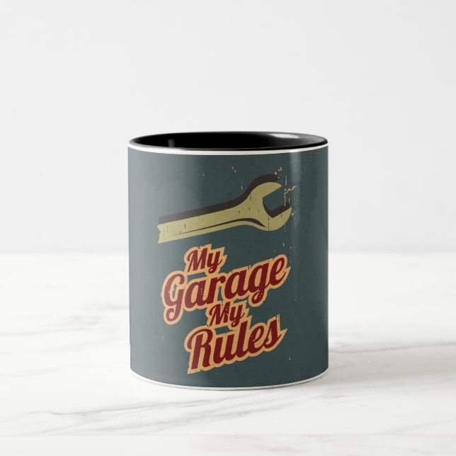 My Garage My Rules Two-Tone Coffee Mug (Center)