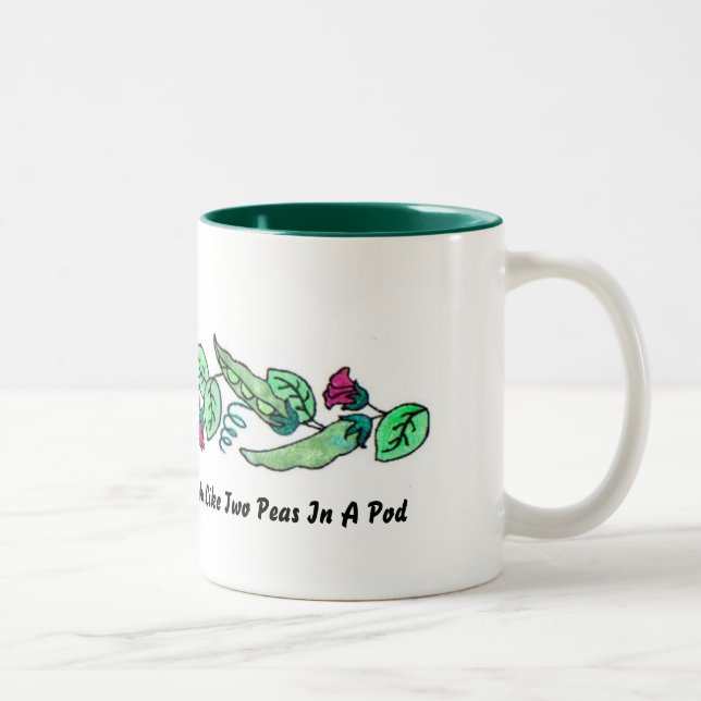 My Garden and Me.....Are Like Two Peas In... Two-Tone Coffee Mug (Right)