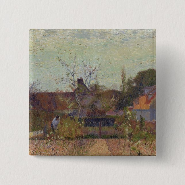 My Garden in Spring 2 Inch Square Button (Front)