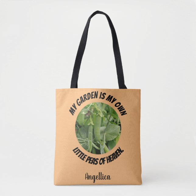 My Garden is My Own Peas of Heaven Personalized Tote Bag (Front)