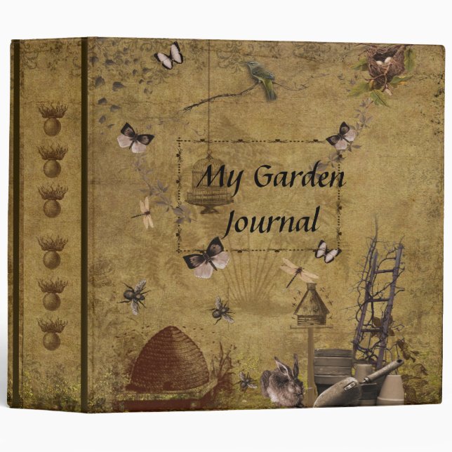 My Garden Journal- Style 5- Two Inch Binder (Front/Spine)