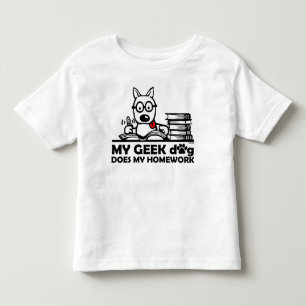 My geek dog does my homework toddler t-shirt