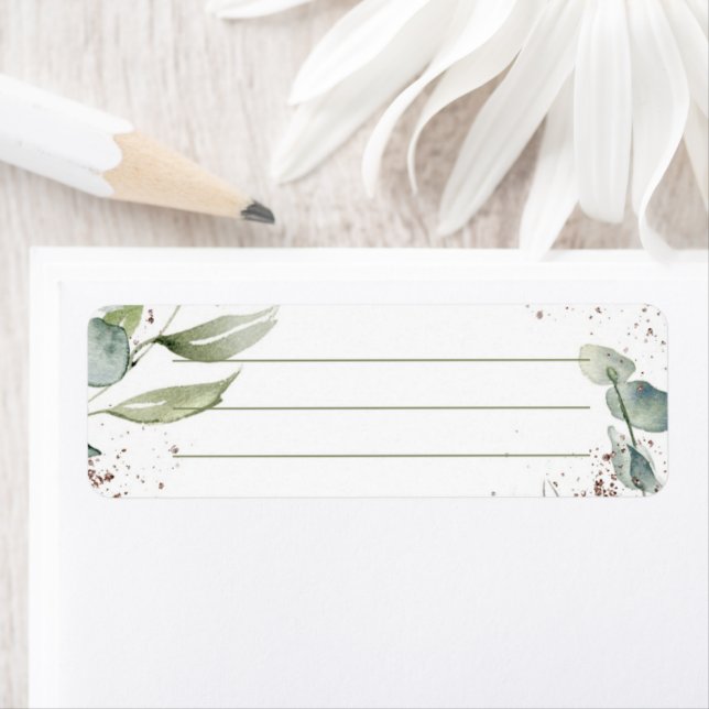 My gentle address label elegant greenery (Insitu)