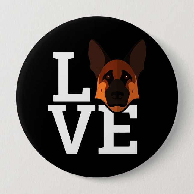 My German Shepherd 4 Inch Round Button (Front)