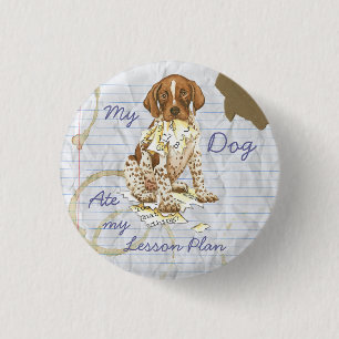My German Shorthhaired Pointer Ate My Lesson Plan 1 Inch Round Button