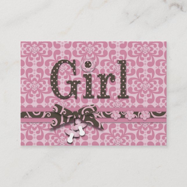 My Girl Baby Shower Reminder Card (Front)
