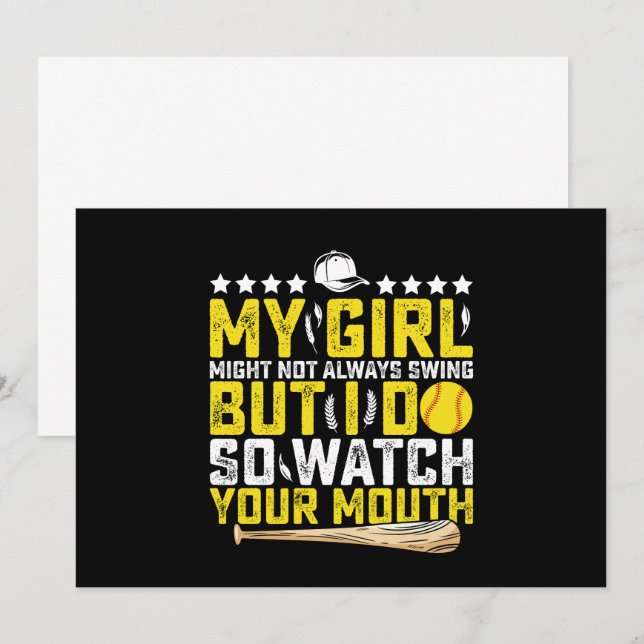 My Girl Might Not Always Swing But I Do So Watch  Invitation (Front/Back)