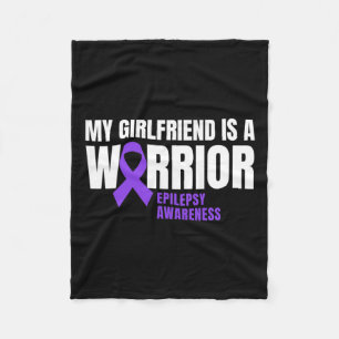 My Girlfriend Is A Warrior Epilepsy Awareness Purp Fleece Blanket
