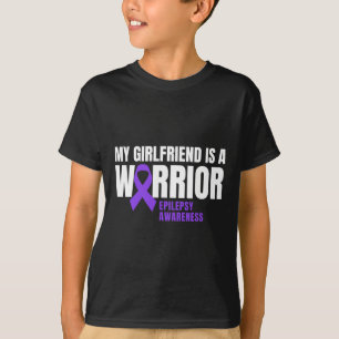 My Girlfriend is a Warrior Epilepsy Awareness Purp T-Shirt