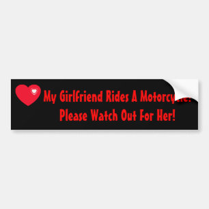 My Girlfriend Rides A Motorcycle Bumper Sticker