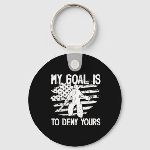 My Goal Field Hockey Goalie Field Hockey Goalkeepe Keychain