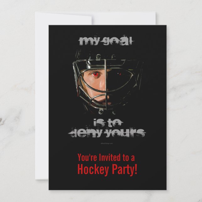 My Goal (Hockey Goalie) Invitation (Front)