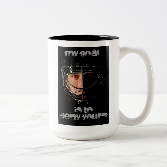 My Goal (Hockey Goalie) Two-Tone Coffee Mug (Right)