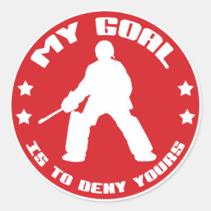 My Goal Is To Deny Yours, Field Hockey Classic Round Sticker